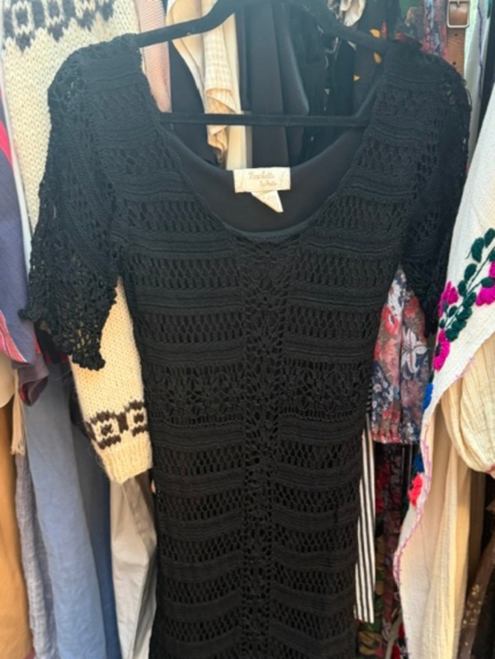 90s Lace Rayon Stretch Dress